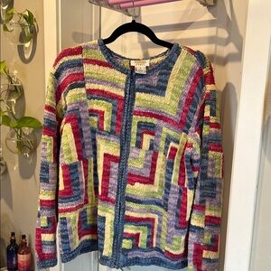 Talbots Multicolor Striped Zip up